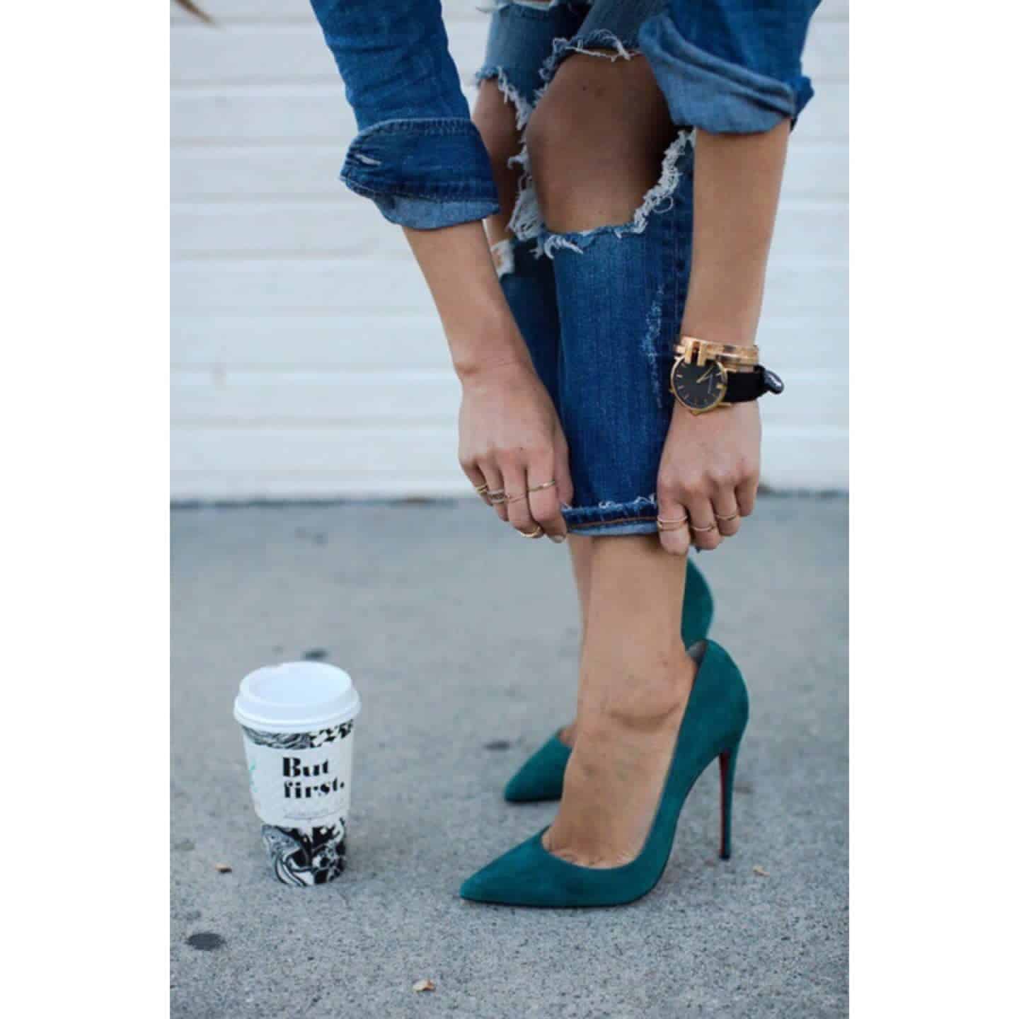 7- Ripped Jeans And Pointed Heels