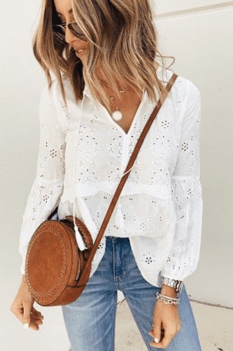 ↓ 21. Pretty Boho Lunch Outfit