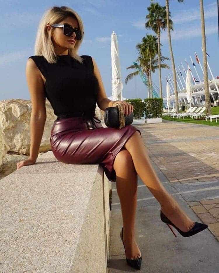 2- Pointed Toe Pencil Heels With Pencil Skirt