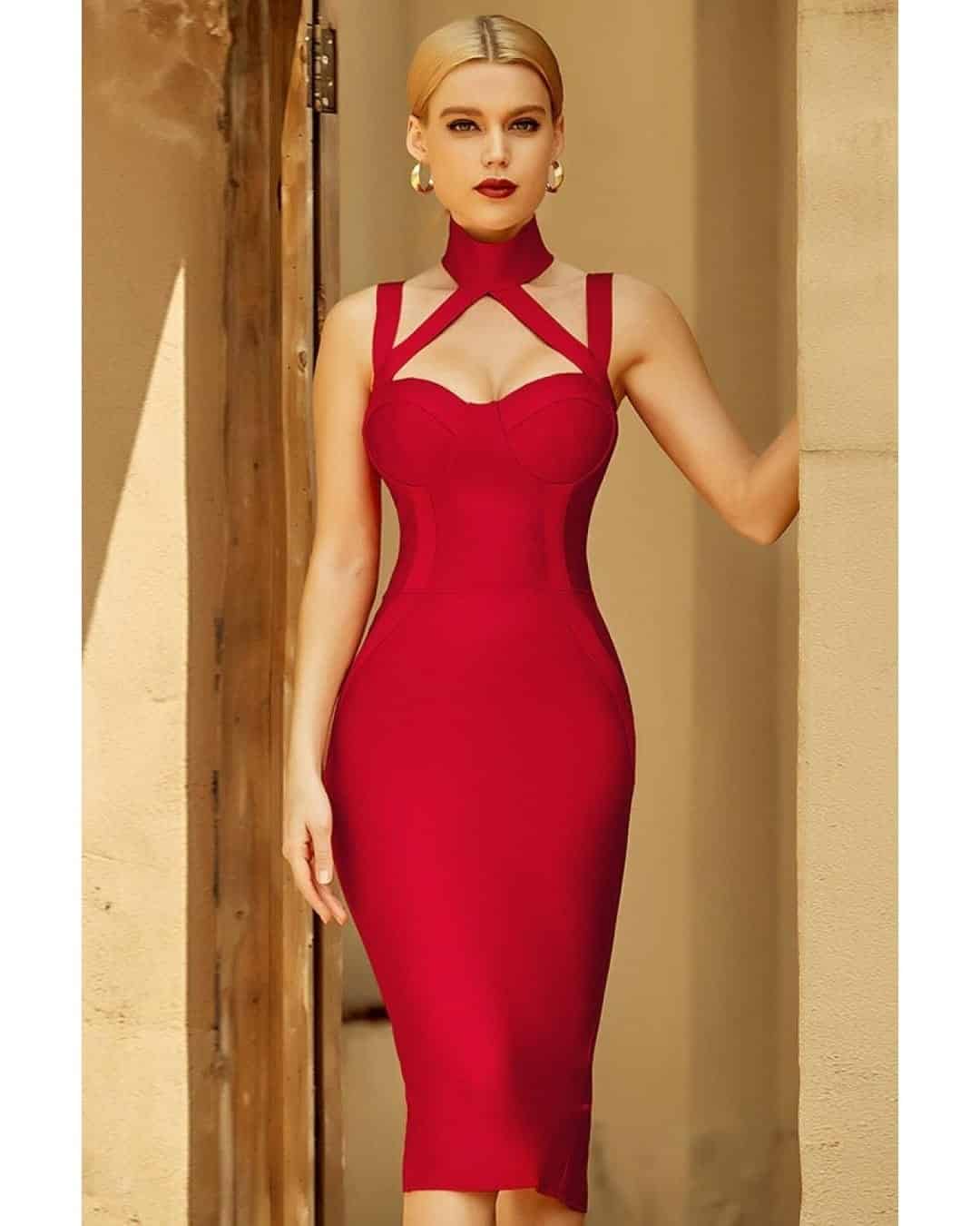 Criss Cross Cutout Dress Styled With a Sleek Braid