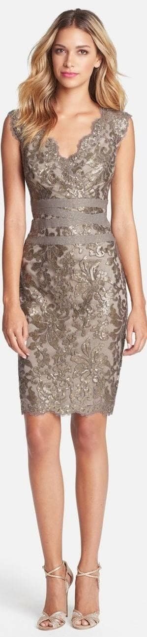 Elegant Embellished Metallic Dress